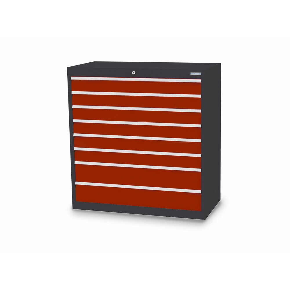 Immagine del prodotto: Bedrunka+Hirth Cassettiera professionale, cassetti 6x100 + 2x150 mm, AxLxP 1.019 x 980 x 500 mm, grigio antracite, Rosso rubino