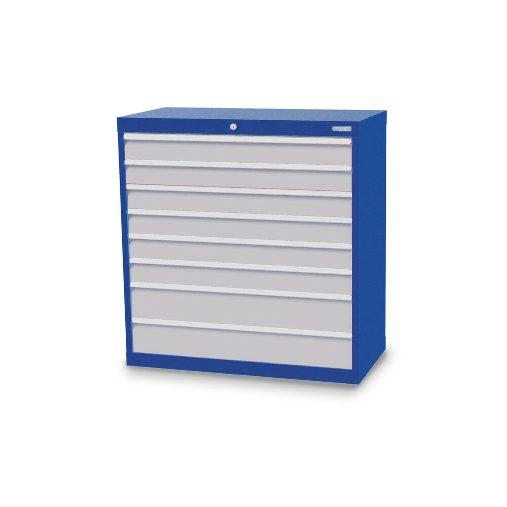 Immagine del prodotto: Bedrunka+Hirth Cassettiera professionale, cassetti 6x100 + 2x150 mm, AxLxP 1.019 x 980 x 500 mm, Blu genziana, grigio chiaro