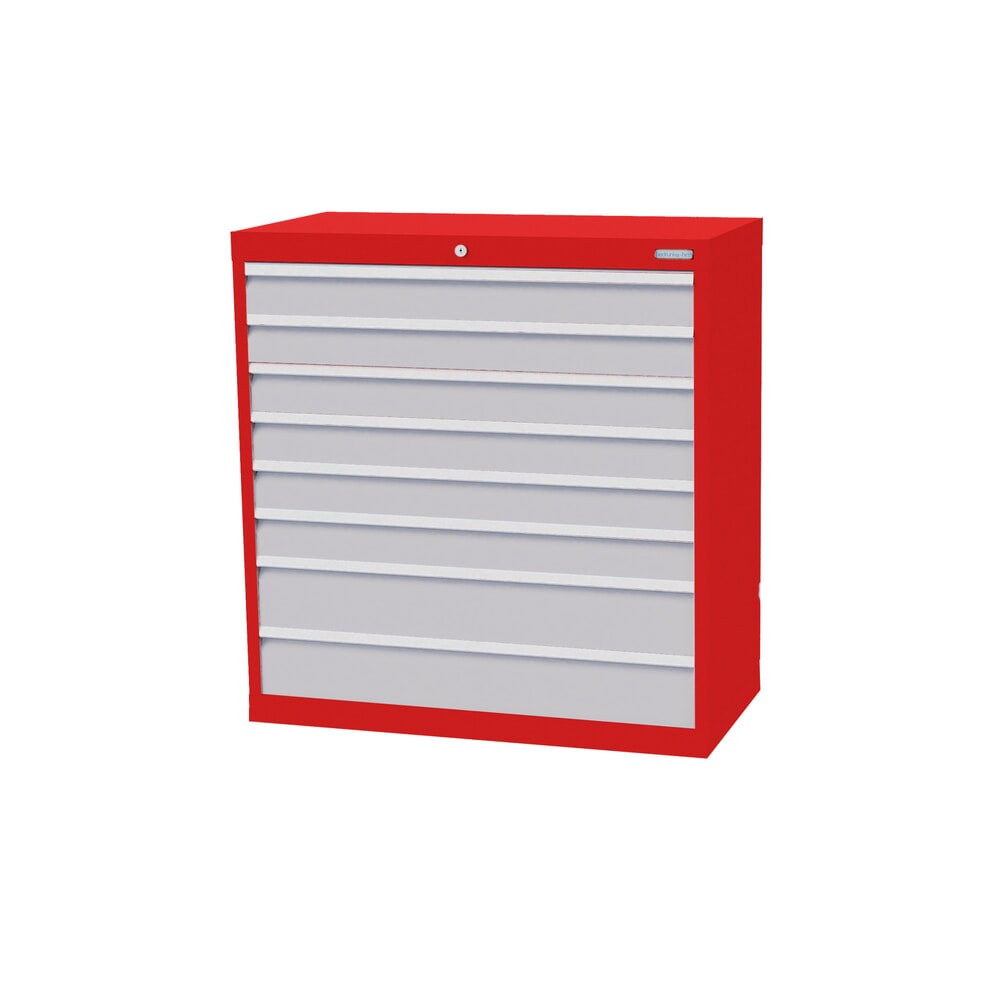 Immagine del prodotto: Bedrunka+Hirth Cassettiera professionale, cassetti 6x100 + 2x150 mm, AxLxP 1.019 x 980 x 500 mm, Rosso traffico, grigio chiaro