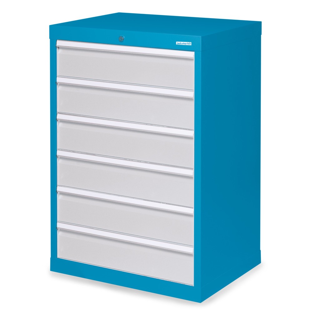 Immagine del prodotto: Bedrunka+Hirth Cassettiera professionale, cassetti 6x150 mm, AxLxP 1.019 x 680 x 500 mm, Blu luce, grigio chiaro