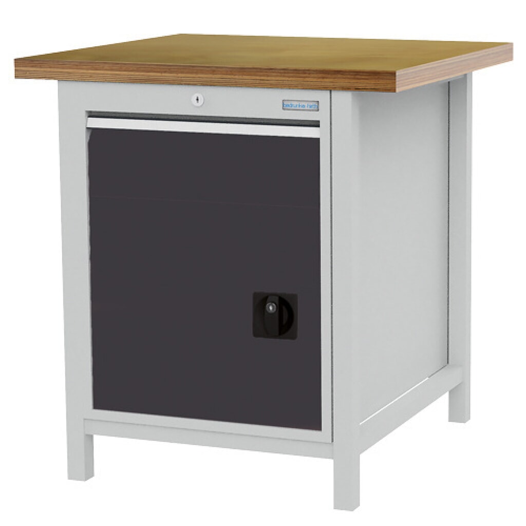 Bedrunka+Hirth Kastenwerkbank R 18-24, HxBxT 859 x 810 x 750 mm, lichtgrau, anthrazitgrau, 1 Schublade 1x150 mm, 1 Flügeltür 1x450 mm Produktabbildung: Bedrunka+Hirth Kastenwerkbank R 18-24, HxBxT 859 x 810 x 750 mm, lichtgrau, anthrazitgrau, 1 Schublade 1x150 mm, 1 Flügeltür 1x450 mm