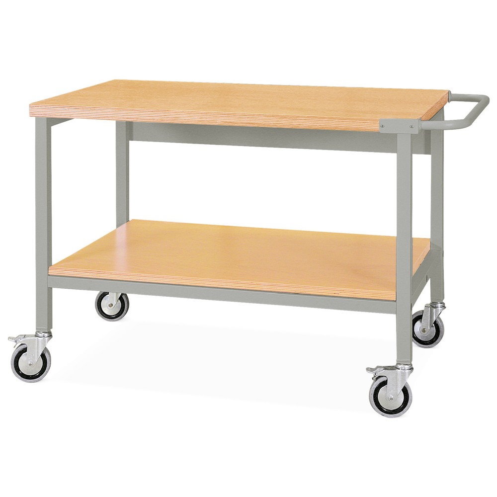 Produktabbildung Nr. 1: Bedrunka+Hirth Mobile Werkbank mit Rollen, 2 Holzböden à 1.500 x 750 mm, TK 400 kg