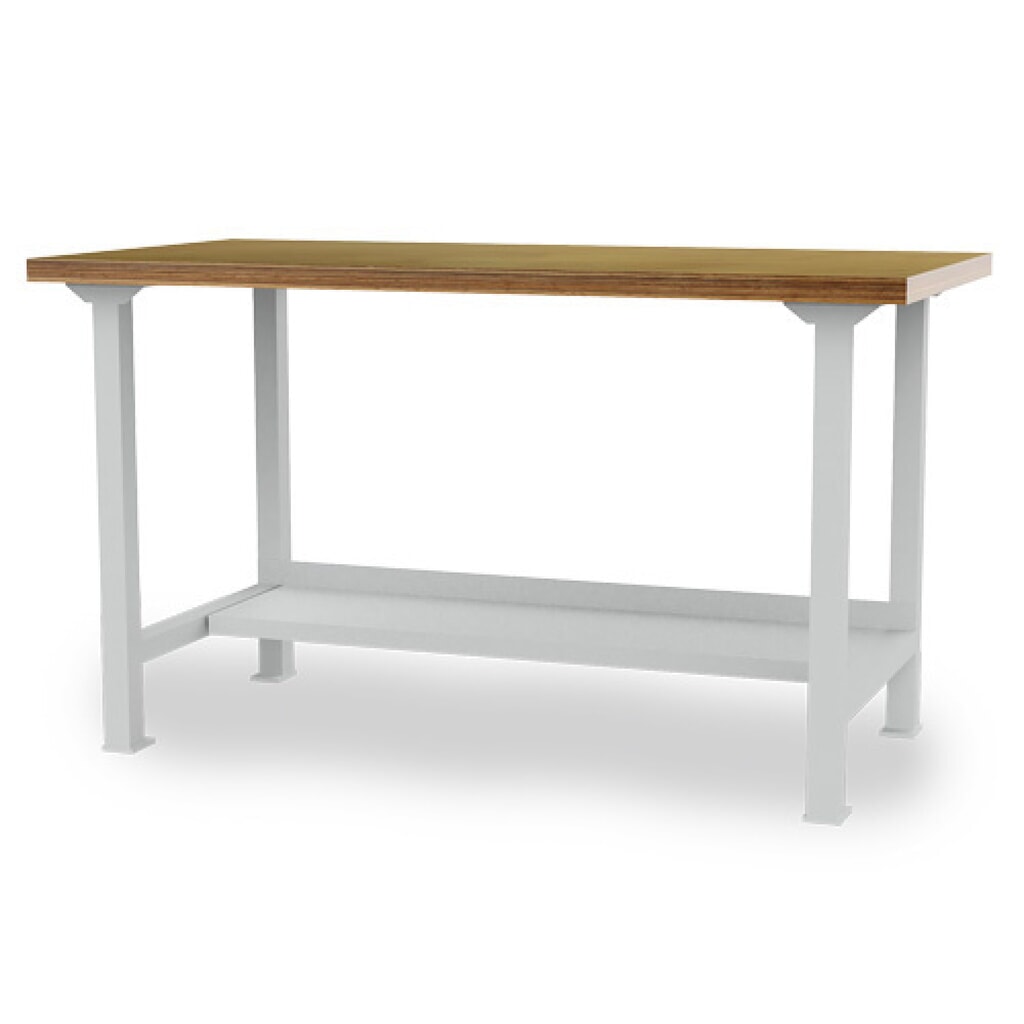 Produktabbildung: Bedrunka+Hirth Reihenwerkbank, HxBxT 859 x 2.000 x 750 mm, lichtgrau, 1 Ablageboden