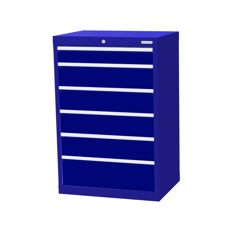Produktabbildung: Bedrunka+Hirth Schubladenschrank Profi, Schubladen 1x100 + 4x150 + 1x200 mm, HxBxT 1.019 x 680 x 500 mm, enzianblau/enzianblau
