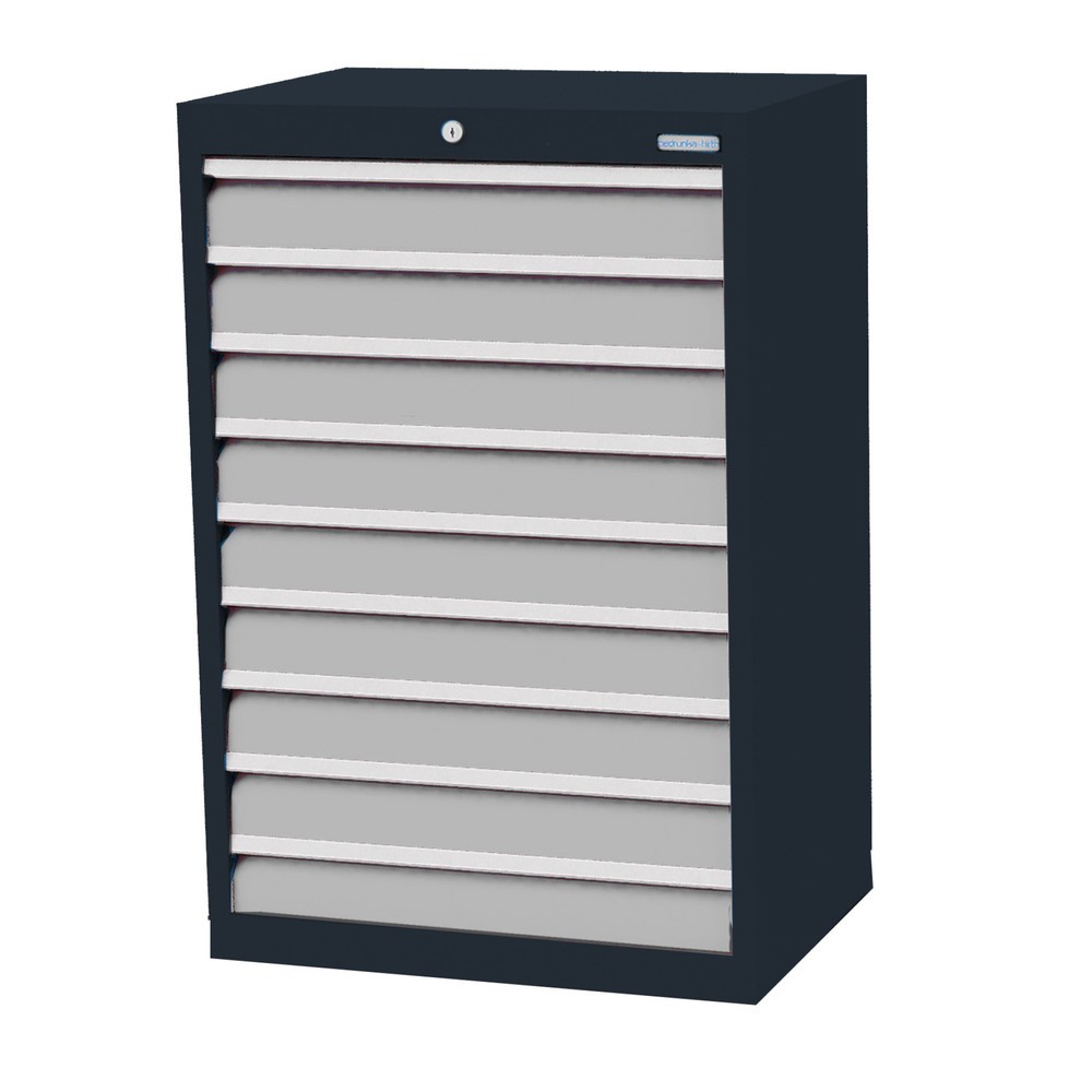 Produktabbildung: Bedrunka+Hirth Schubladenschrank Profi, Schubladen 9x100 mm, HxBxT 1.019 x 680 x 500 mm, anthrazitgrau/lichtgrau
