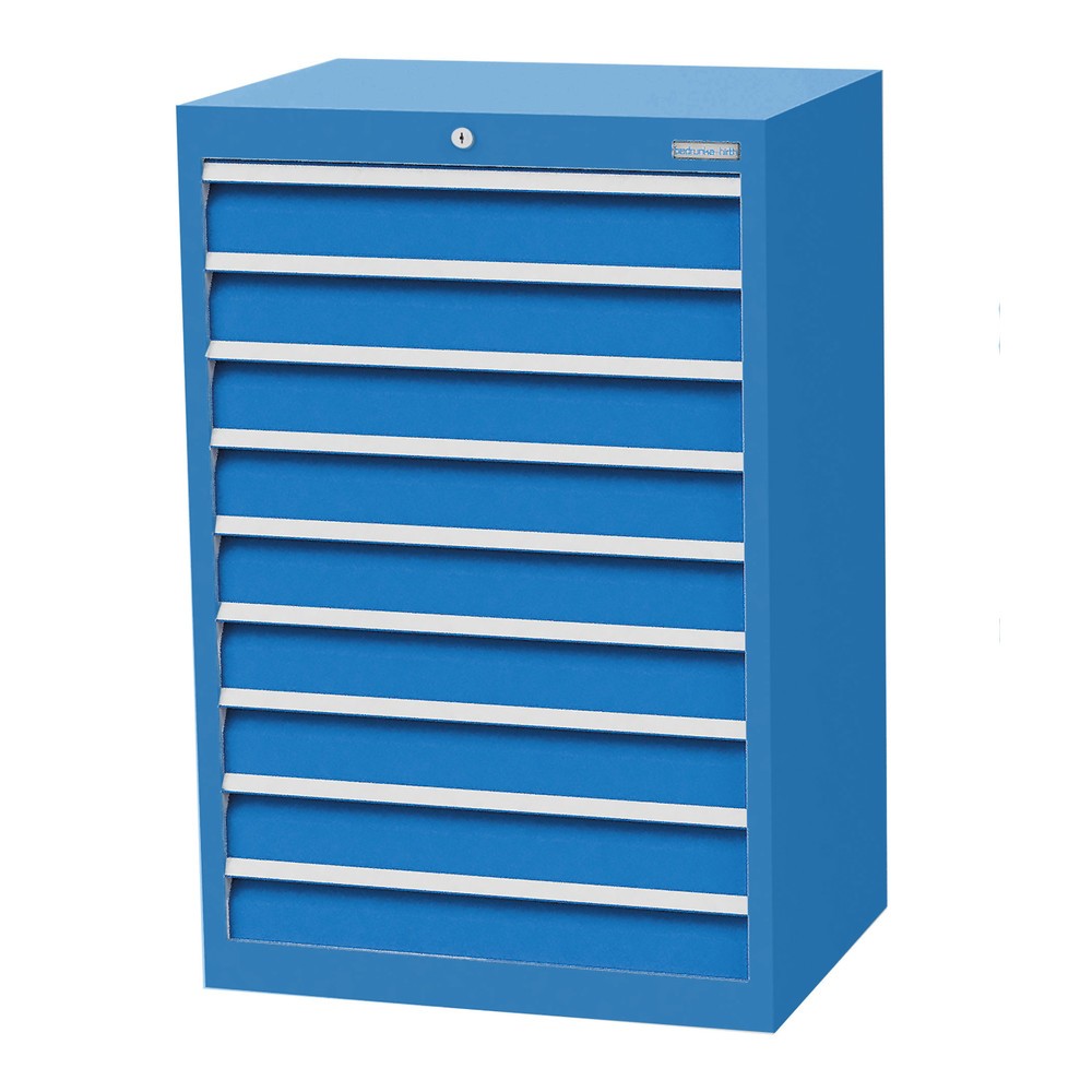 Produktabbildung: Bedrunka+Hirth Schubladenschrank Profi, Schubladen 9x100 mm, HxBxT 1.019 x 680 x 500 mm, lichtblau/lichtblau