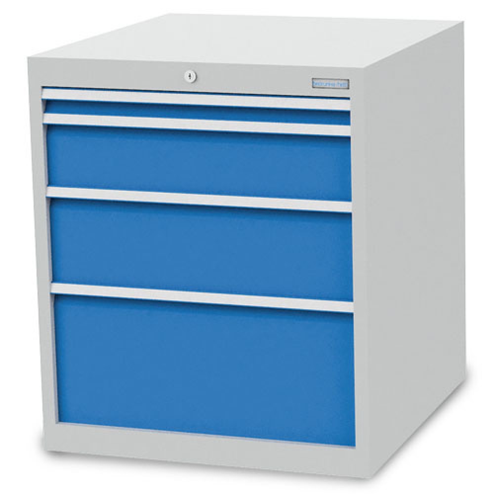 Produktabbildung: Bedrunka+Hirth Schubladenschrank R 24-24, HxBxT 819 x 705 x 736 mm, lichtgrau, lichtblau, 4 Schubladen 1x50 + 1x150 + 1x200 + 1x300 mm