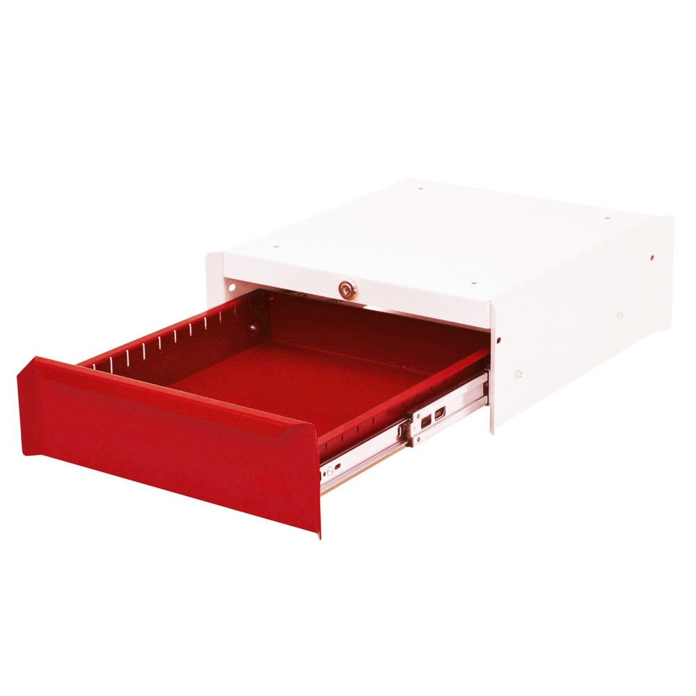 Produktabbildung: Bedrunka+Hirth Unterbauschrank mit 1 Schublade für Arbeitsplatzsystem Tisch, HxBxT 140 x 370 x 400 mm, verkehrsrot