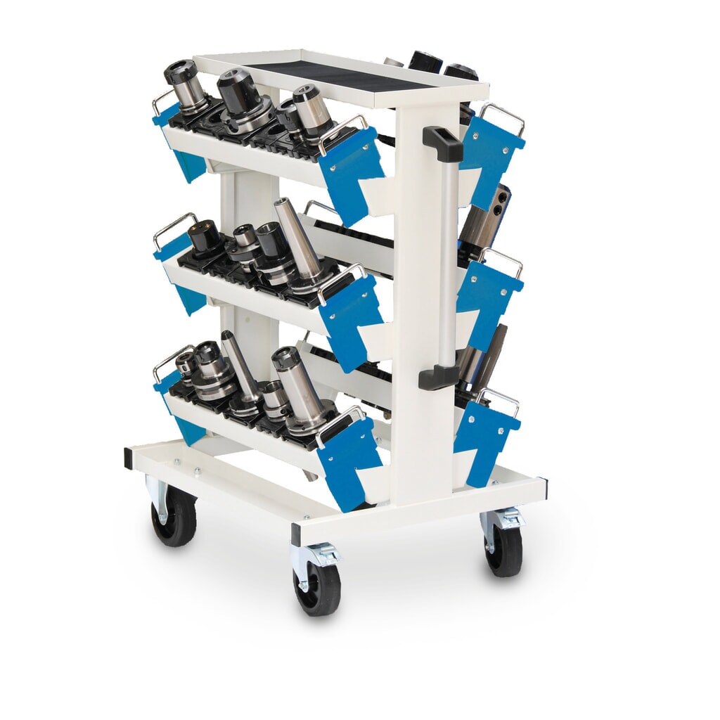 Bedrunka+Hirth Werkzeugwagen für CNC-Werkzeuge, HxBxT 950 x 560 x 630 mm, Werkzeugeinsatz SK 30 (30 Stück) Produktabbildung: Bedrunka+Hirth Werkzeugwagen für CNC-Werkzeuge, HxBxT 950 x 560 x 630 mm, Werkzeugeinsatz SK 30 (30 Stück)
