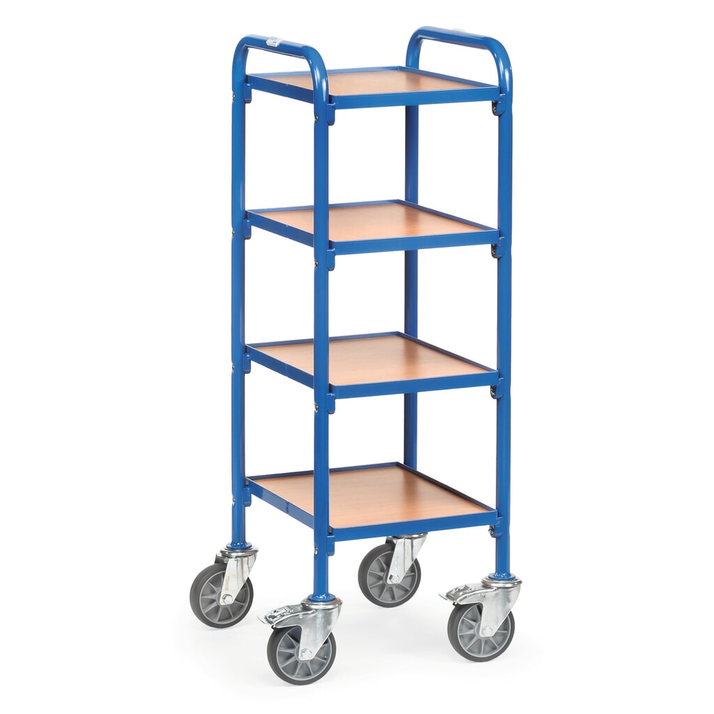 Beistellwagen fetra® für Sichtlagerkästen, mit Bodenplatten