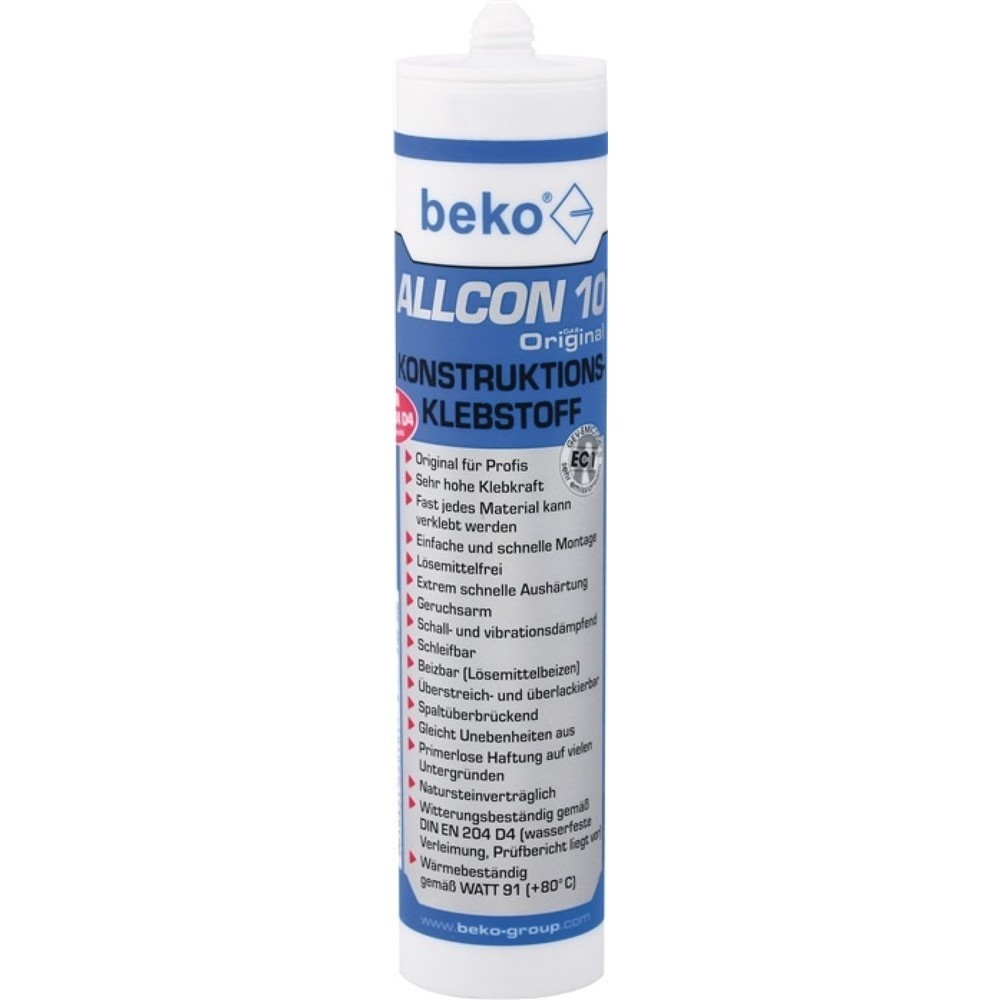 Produktabbildung: BEKO Konstruktionskleber Allcon 10 ® beige EN 204:D4 310 ml