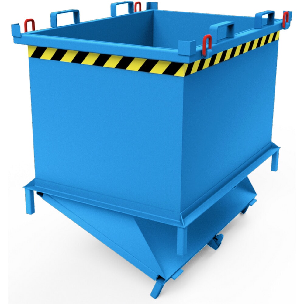 N° de l'image du produit 3 : Benne à fond basculant avec déclenchement automatique, avec pieds, volume 2 m³, bleu clair