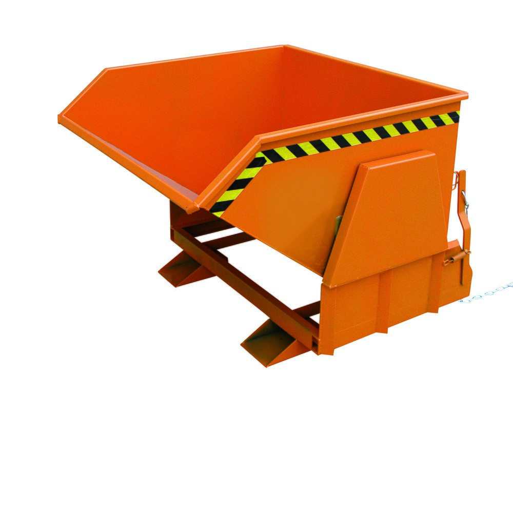 Illustration du produit: Benne basculante Eichinger® avec patins protégés, 1 000 kg, 300 litres, orangé pur