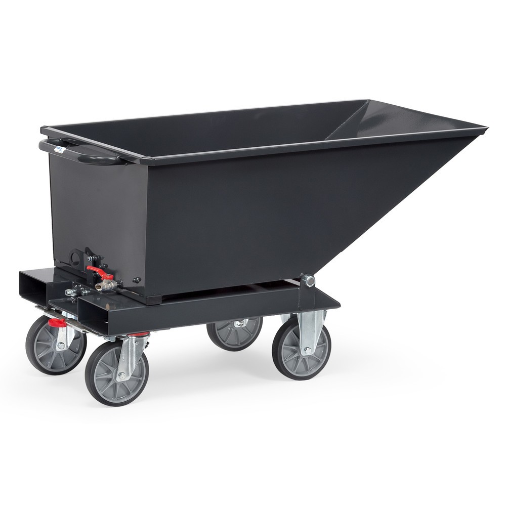 N° de l'image du produit 3 : Benne basculante fetra® avec robinet de vidange, volume 0,25 m³, RAL 7016 gris anthracite
