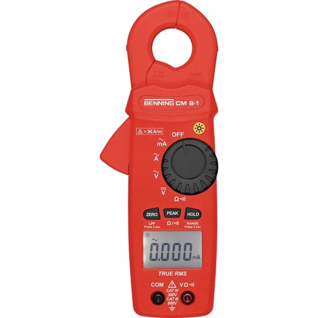 BENNING Leckstromzange CM 9-1 Messber.0,010 mA-60 A AC Zangenöffnung max.23mm Produktabbildung: BENNING Leckstromzange CM 9-1 Messber.0,010 mA-60 A AC Zangenöffnung max.23mm