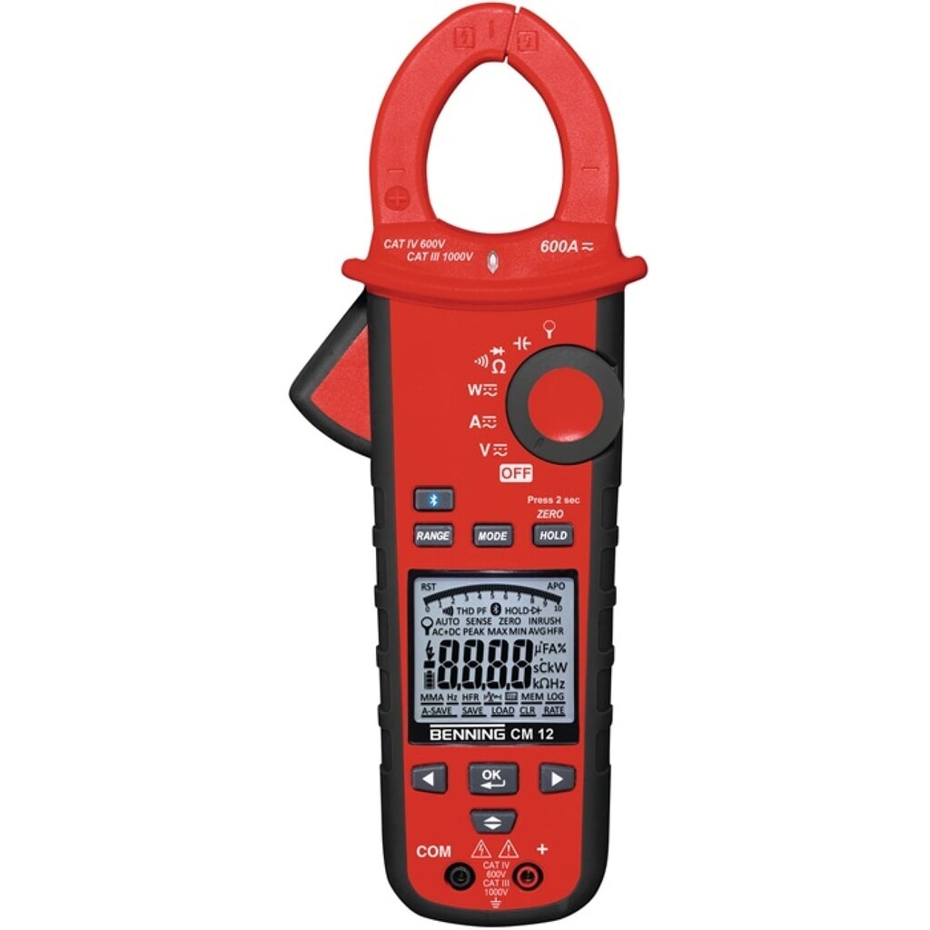 BENNING Stromzangenmultimeter CM 12 10 mA-600 A AC/DC CAT IV 600 V Produktabbildung: BENNING Stromzangenmultimeter CM 12 10 mA-600 A AC/DC CAT IV 600 V