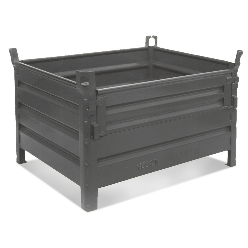 Illustration du produit: Berceau empilable HESON®, avec ½ clapet plein, capacité de charge 2 000 kg, l x P 800 x 500 mm