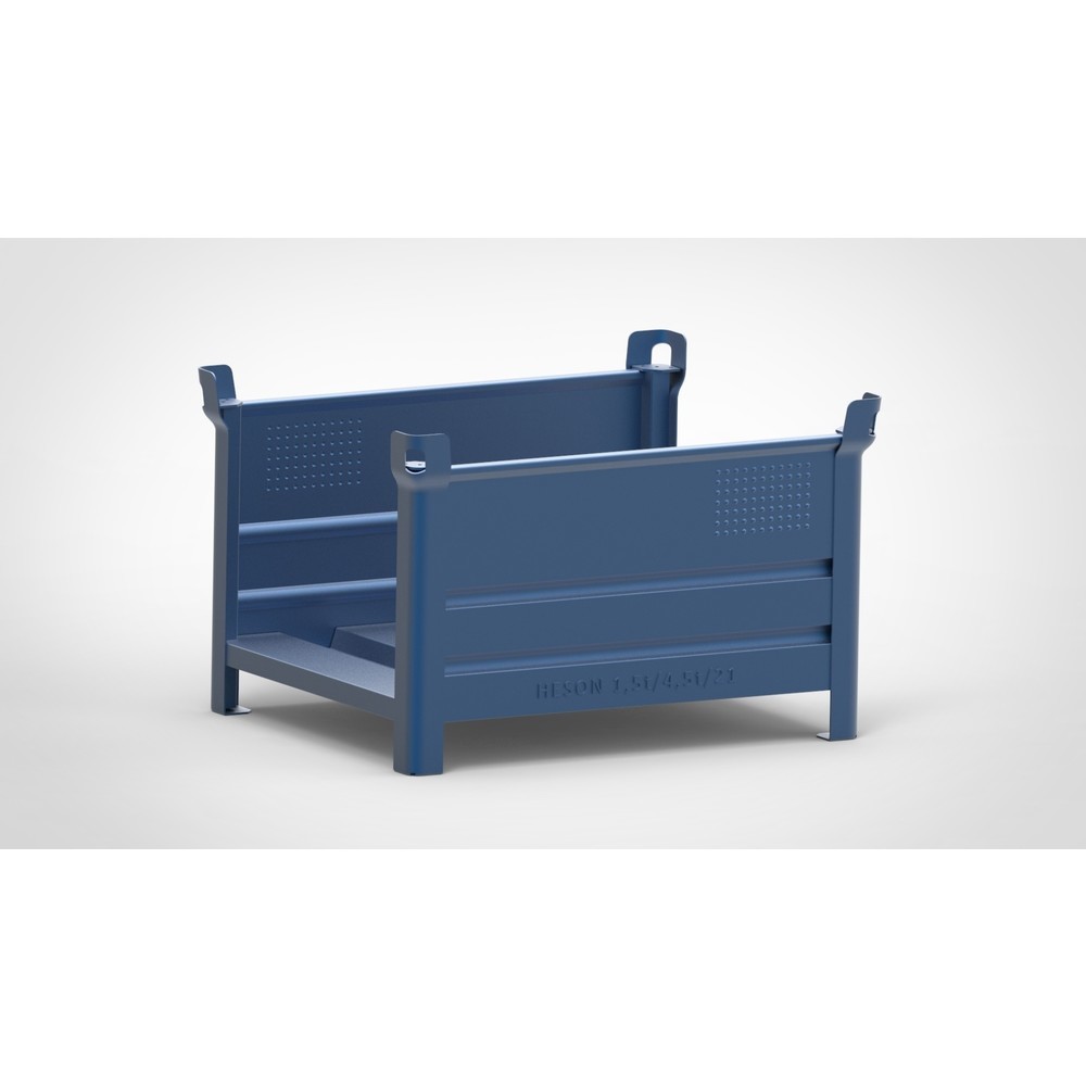 Illustration du produit: Berceau empilable HESON® pour charges longues, 2 côtés ouverts, peint, l x P 1 000 x 800 mm, bleu gentiane