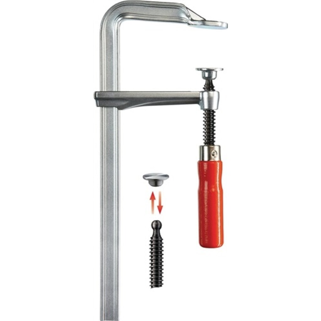 Ganzstahlschraubzwinge GZ Spann-W.100mm A.60mm Holzgriff BESSEY Produktabbildung: Ganzstahlschraubzwinge GZ Spann-W.100mm A.60mm Holzgriff BESSEY