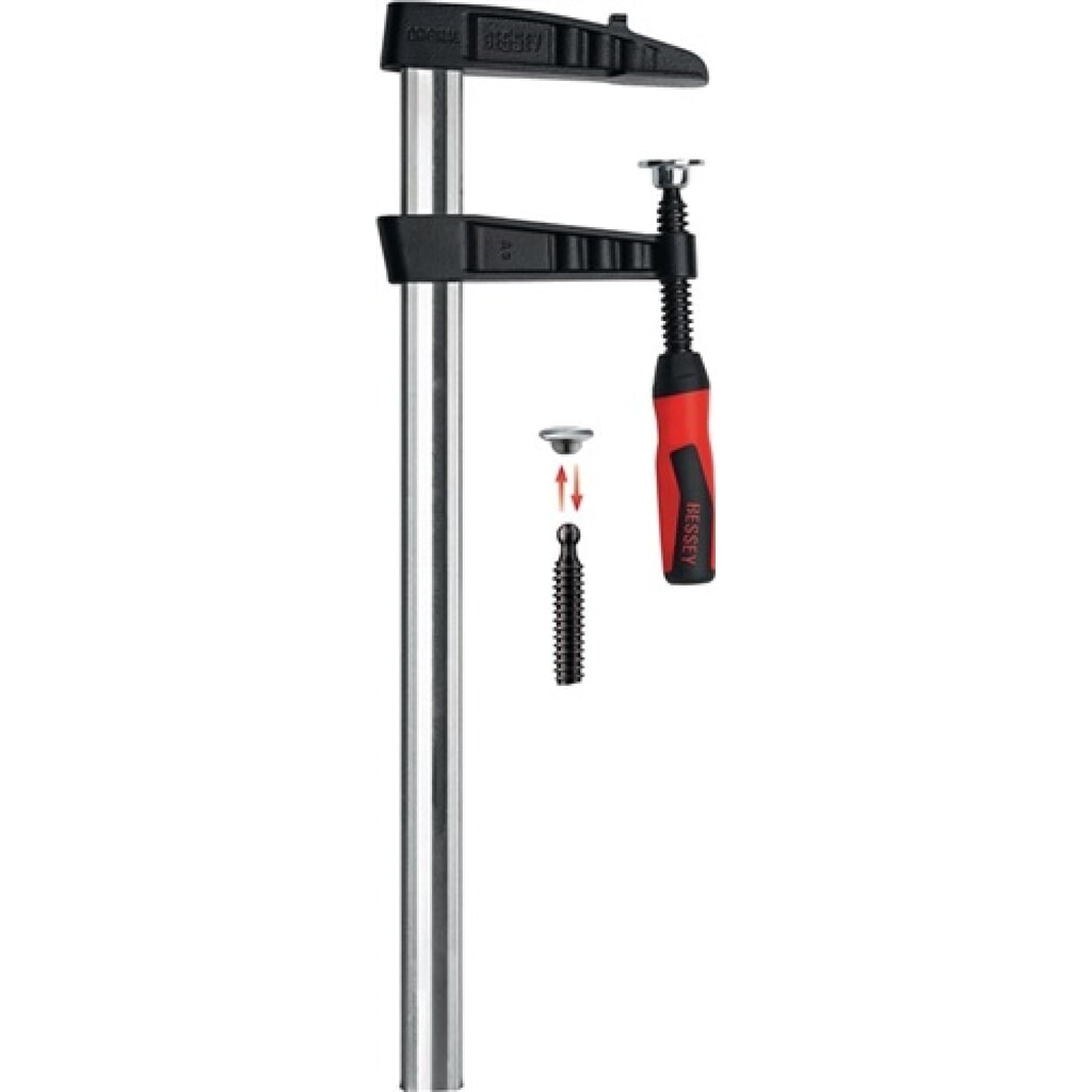 Temperguss-Schraubzw.Spann-W.400mm,Ausl.120mm,2-K-Griff,Q.35x11mm,TGK40-2K,BESSE Produktabbildung: Temperguss-Schraubzw.Spann-W.400mm,Ausl.120mm,2-K-Griff,Q.35x11mm,TGK40-2K,BESSE