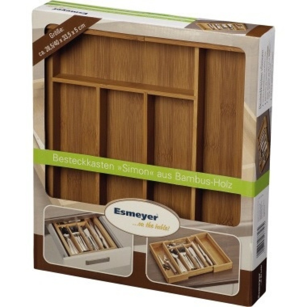 Produktabbildung: Esmeyer Besteckkasten Bambus 290-078 33,5x6cm braun