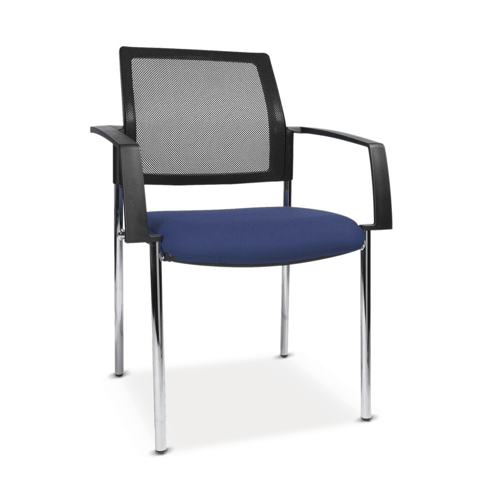 Product afbeelding: Bezoekersstoel Topstar® BtoB 10 met gestoffeerde rugleuning + onderstel met 4 poten, zwart