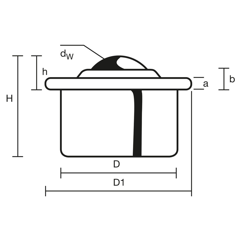 N° de l'image du produit 2 : Galet sphérique, acier, Ø 15 mm, capacité de charge 50 kg