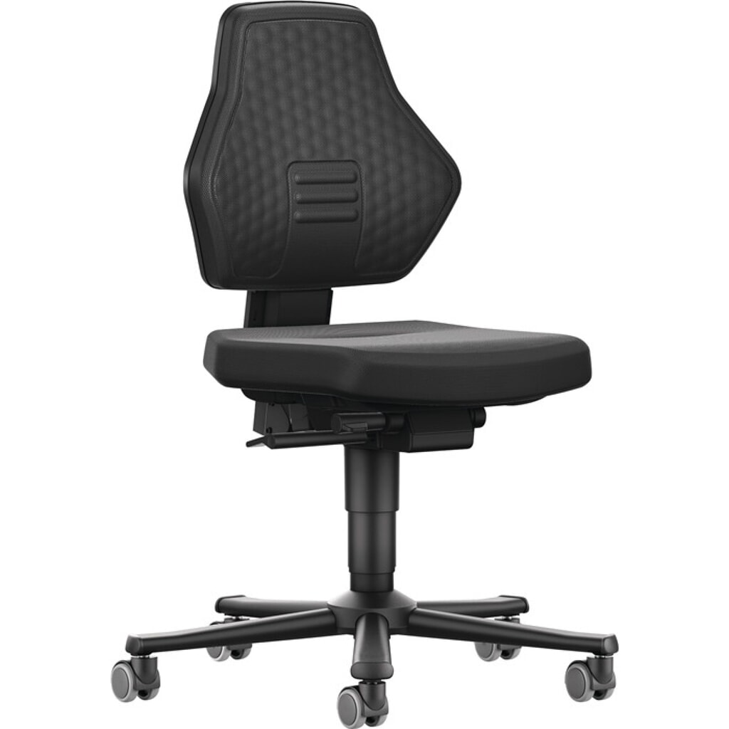Produktabbildung: bimos  Arbeitsdrehstuhl Air Flow, Supertec-Gewebe schwarz, Rollen, 450-600 mm