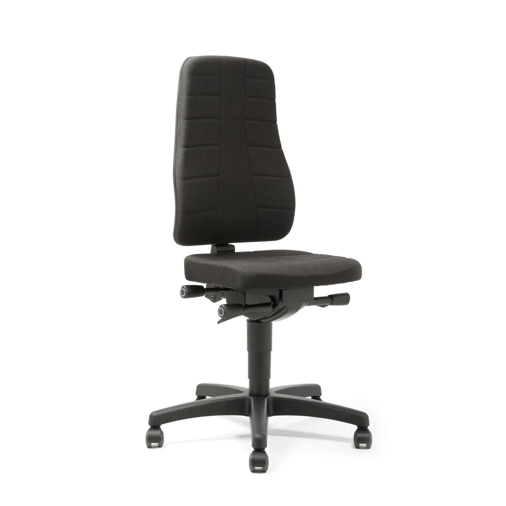 Produktabbildung: bimos Arbeitsdrehstuhl All-In-One Highline, Stoff, mit Rollen, schwarz