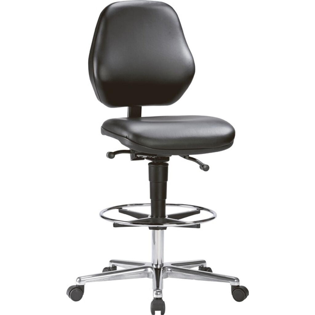 bimos Arbeitsdrehstuhl Basic, Kunstlederpolster schwarz, Kontaktrückenlehne, 650-910 mm Produktabbildung: bimos Arbeitsdrehstuhl Basic, Kunstlederpolster schwarz, Kontaktrückenlehne, 650-910 mm