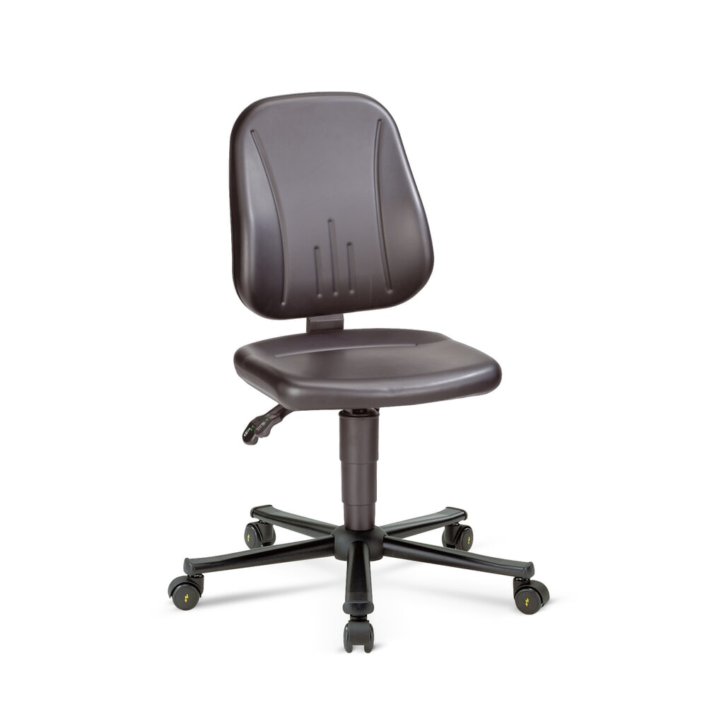 bimos Arbeitsdrehstuhl ESD Unitec, Kunstleder, mit Rollen, schwarz Produktabbildung: bimos Arbeitsdrehstuhl ESD Unitec, Kunstleder, mit Rollen, schwarz