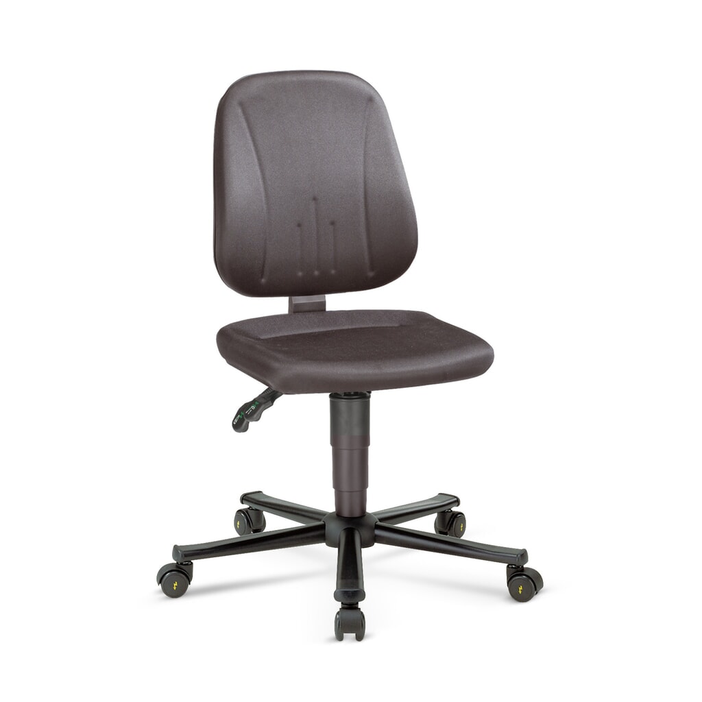 bimos Arbeitsdrehstuhl ESD Unitec, Stoff, mit Rollen, schwarz Produktabbildung: bimos Arbeitsdrehstuhl ESD Unitec, Stoff, mit Rollen, schwarz