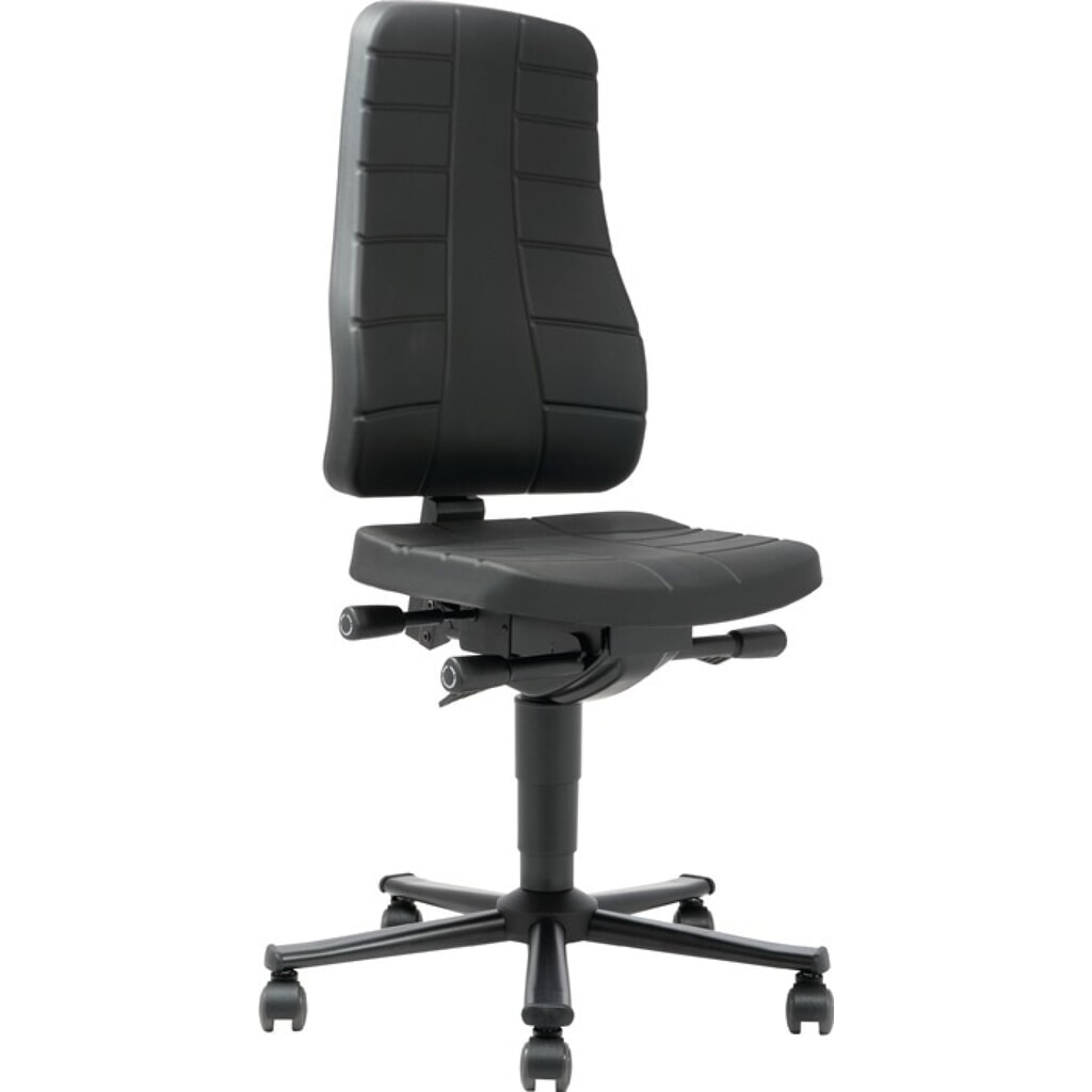 bimos Arbeitsdrehstuhl Highline, Integralschaum schwarz, Rollen, 450-600 mm Produktabbildung: bimos Arbeitsdrehstuhl Highline, Integralschaum schwarz, Rollen, 450-600 mm