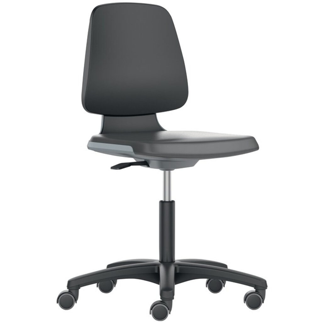 bimos Arbeitsdrehstuhl Labsit, Integralschaum schwarz, Rollen Sitzschale anthrazit, 450-650 mm Produktabbildung: bimos Arbeitsdrehstuhl Labsit, Integralschaum schwarz, Rollen Sitzschale anthrazit, 450-650 mm
