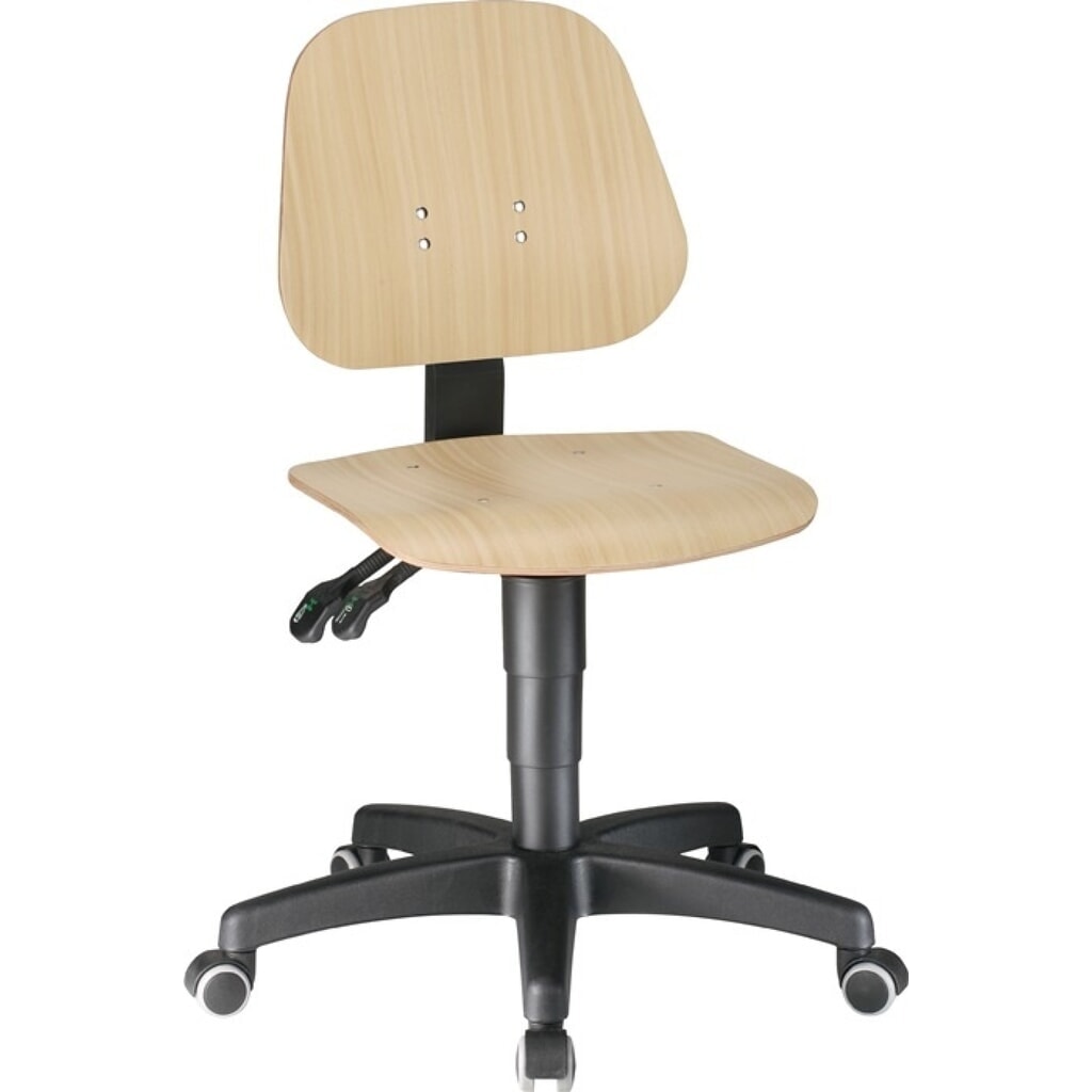 bimos Arbeitsdrehstuhl Unitec, Buche, Rollen, 440-620 mm Produktabbildung: bimos Arbeitsdrehstuhl Unitec, Buche, Rollen, 440-620 mm