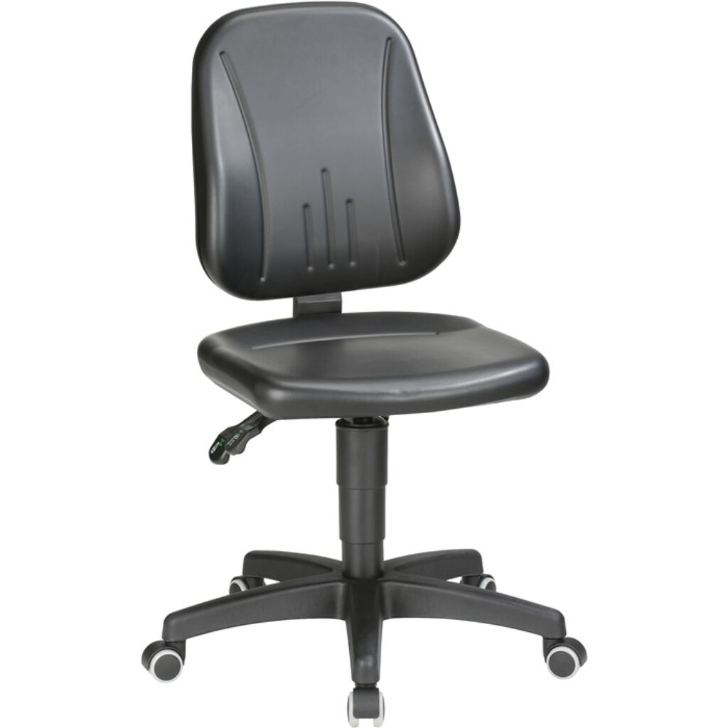 Produktabbildung: bimos Arbeitsdrehstuhl Unitec, Kunstlederpolster schwarz, Rollen, 440-620 mm