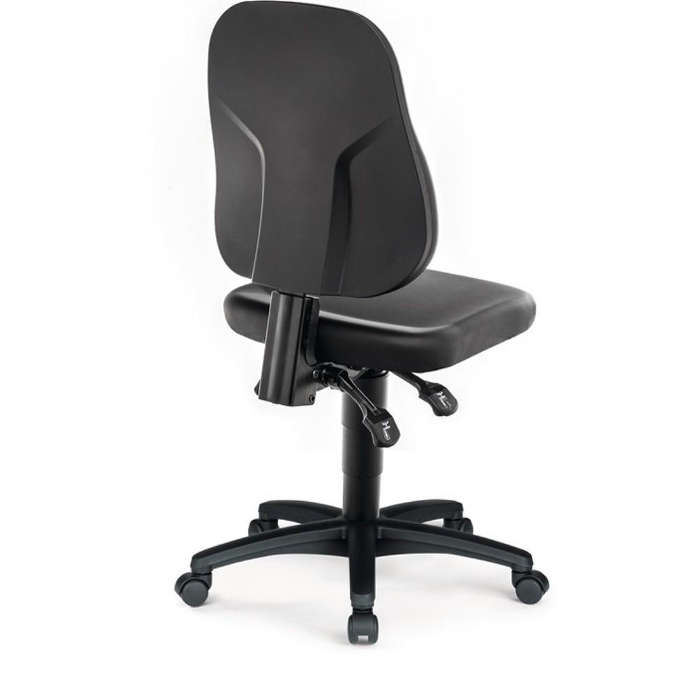 N° de l'image du produit 2 : Chaise de travail pivotante bimos, rembourrage similicuir noir, roulettes, 450-620 mm