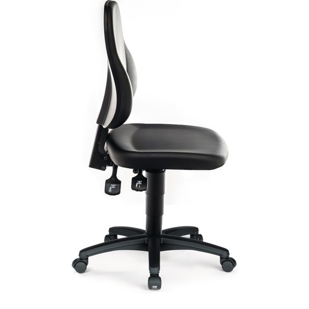 N° de l'image du produit 3 : Chaise de travail pivotante bimos, rembourrage similicuir noir, roulettes, 450-620 mm