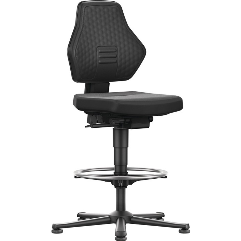 Illustration du produit: Chaise de travail pivotante bimos Air Flow, tissu Supertec noir, patins + anneau repose-pieds, 570-850 mm