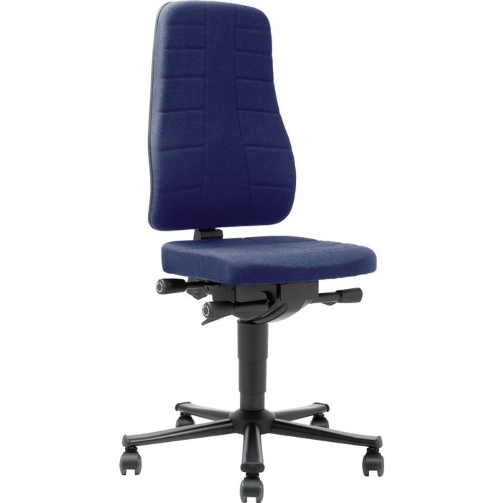 N° de l'image du produit 1 : Chaise de travail pivotante bimos All-In-One Highline, rembourrage tissu bleu, roulettes, 450-600 mm