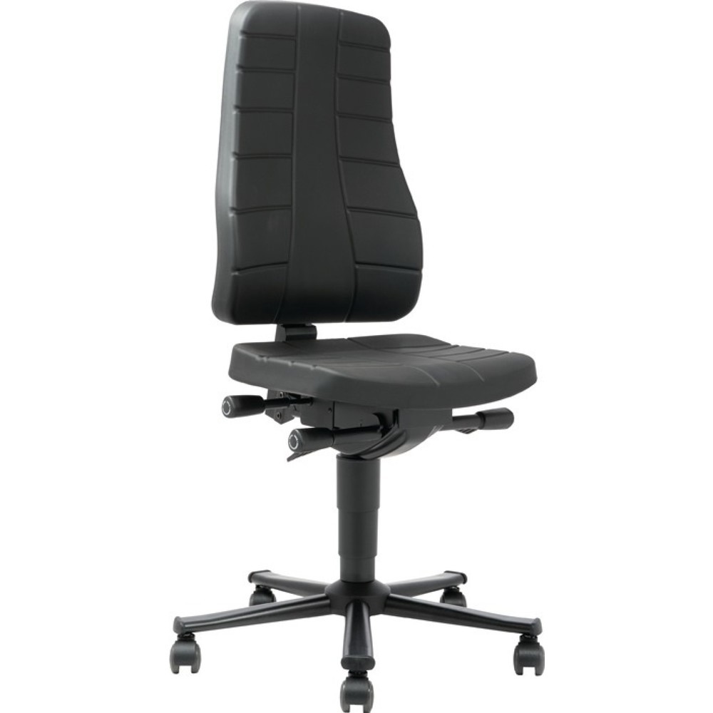 N° de l'image du produit 1 : Chaise de travail pivotante bimos Highline, mousse intégrale noir, roulettes, 450-600 mm