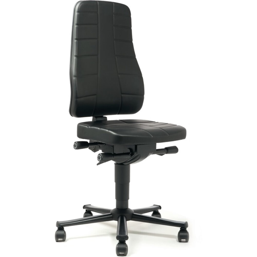 N° de l'image du produit 1 : Chaise de travail pivotante bimos Highline, rembourrage similicuir noir, roulettes, 450-600 mm