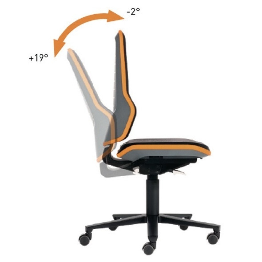 N° de l'image du produit 6 : Chaise de travail pivotante bimos Neon, sans élément de rembourrage gris, roulettes, 450-620 mm contact permanent