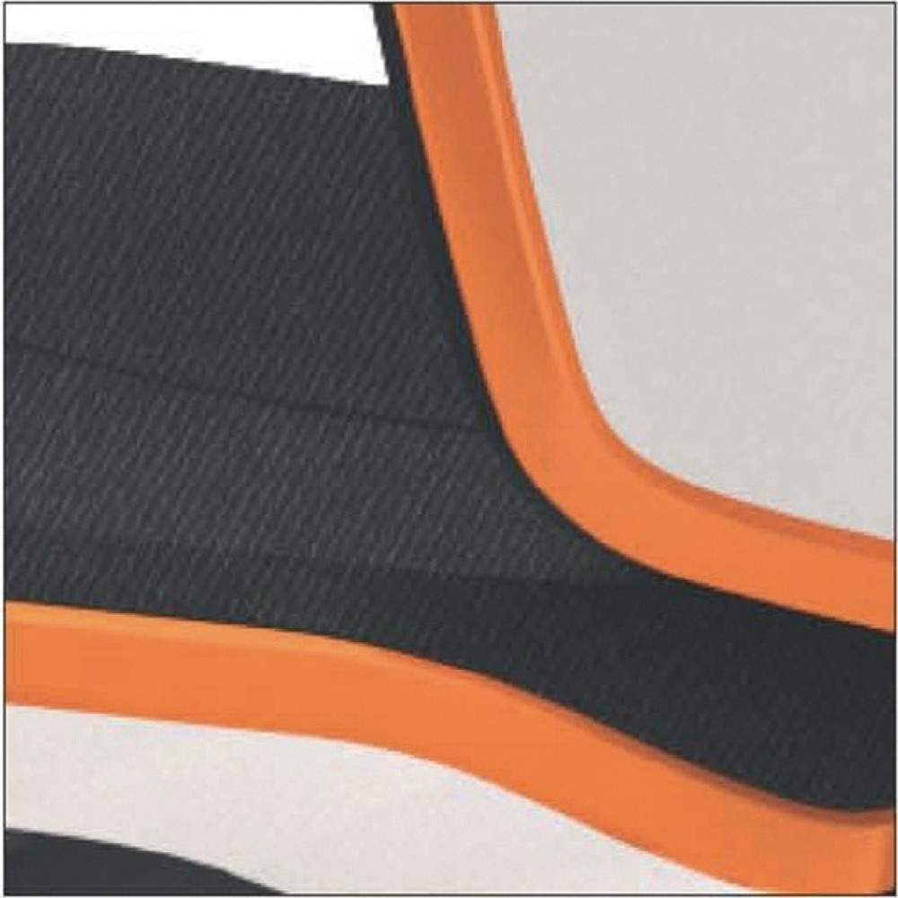 N° de l'image du produit 5 : Chaise de travail pivotante bimos Neon, sans élément de rembourrage orange, roulettes, 450-620 mm système synchrone