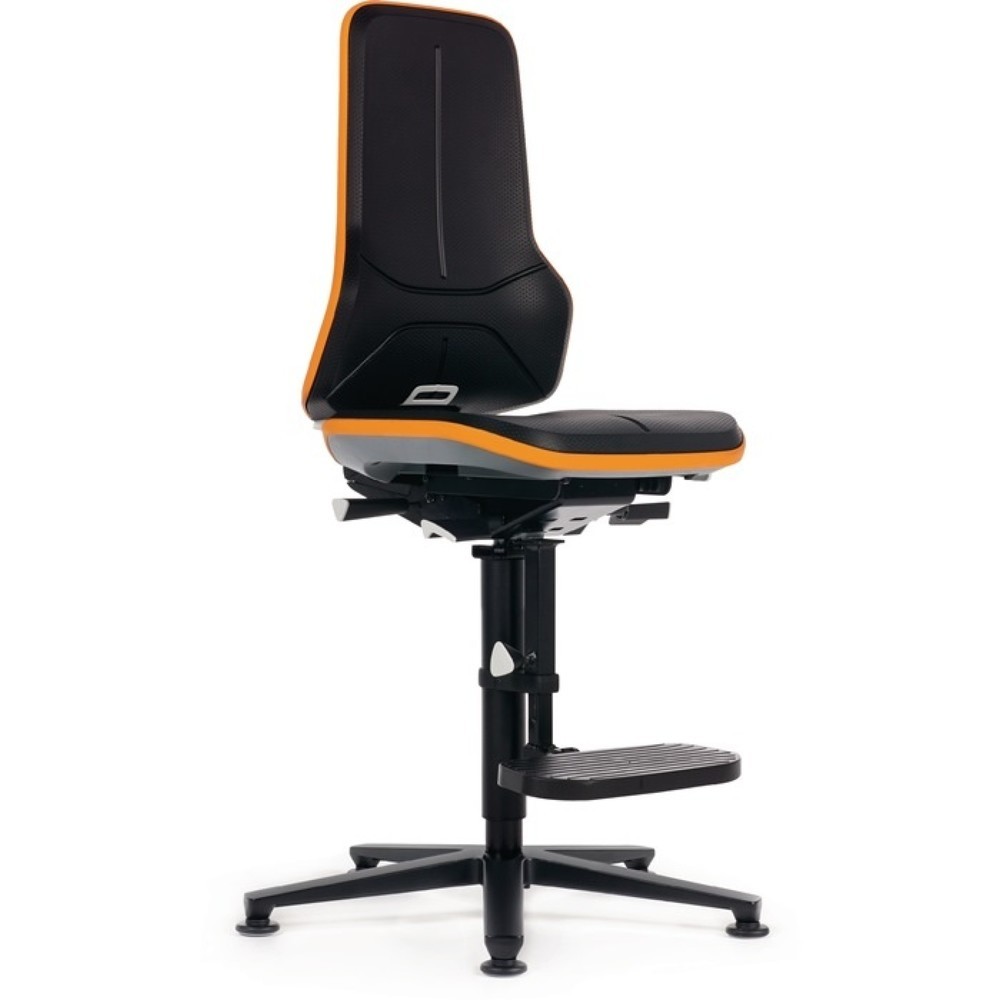 N° de l'image du produit 1 : Chaise de travail pivotante bimos Neon, sans élément de rembourrage gris, patins + aide à la montée, contact permanent contact permanent