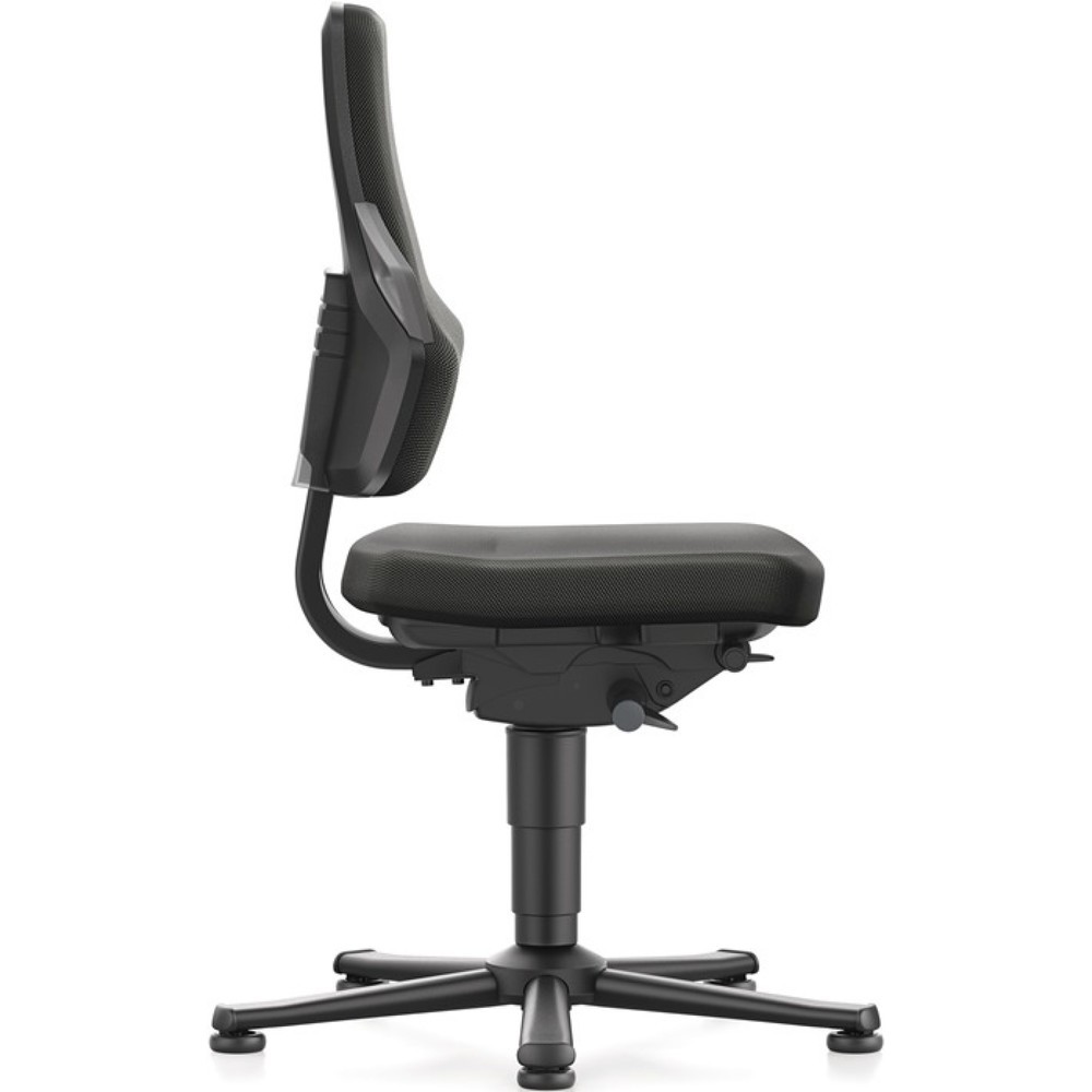 N° de l'image du produit 3 : Chaise de travail pivotante bimos Nexxit, mousse intégrale noir, patins, couleur de la poignée gris 450-600 mm