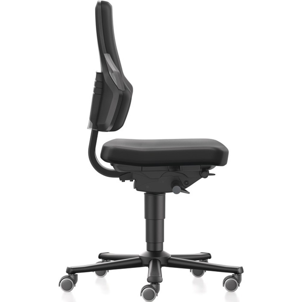 N° de l'image du produit 4 : Chaise de travail pivotante bimos Nexxit, mousse intégrale noir, roulettes, couleur de la poignée gris 450-600 mm