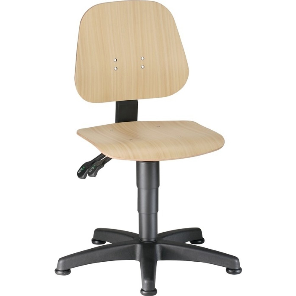 N° de l'image du produit 1 : Chaise de travail pivotante bimos Unitec, hêtre, patins, 440-620 mm
