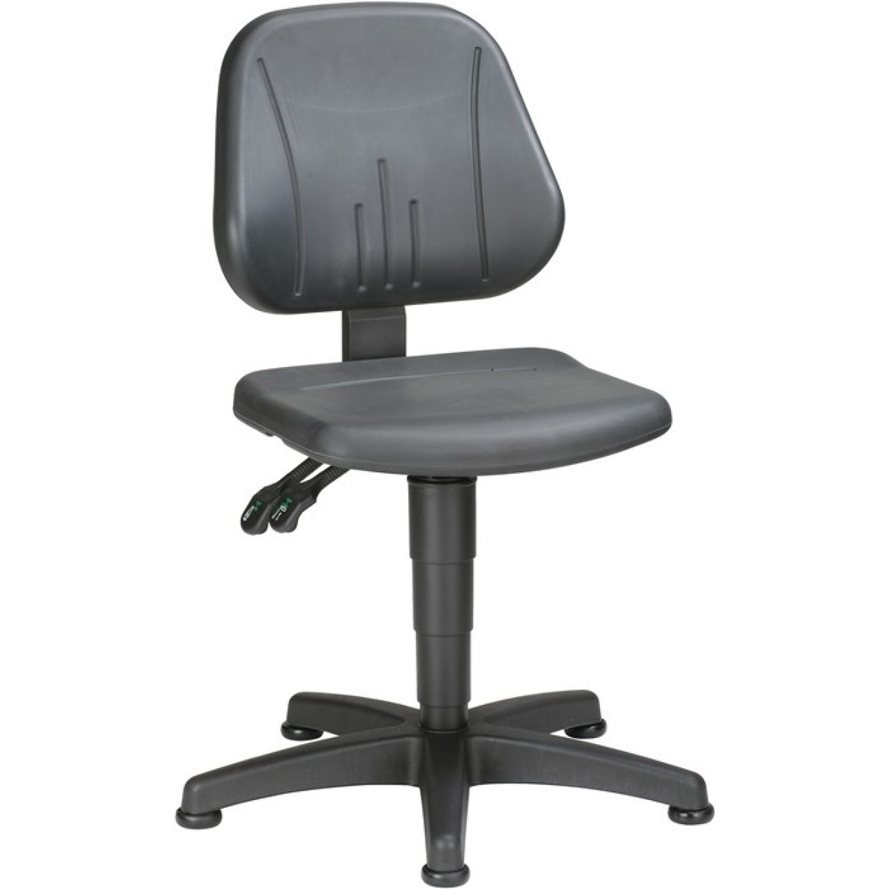 Illustration du produit: Chaise de travail pivotante bimos Unitec, mousse intégrale noir, patins, 440-620 mm