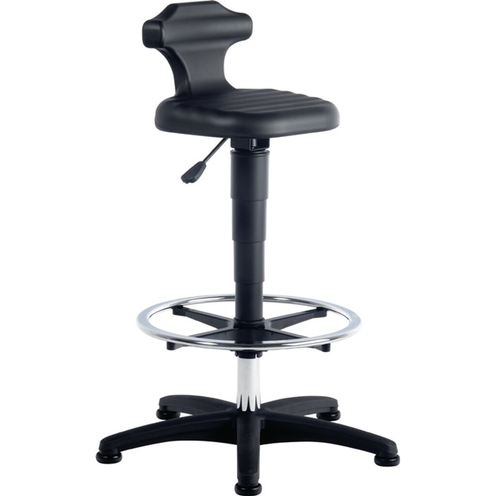 bimos Sitz-/Stehstuhl Flex, Sitzhöhenverstellung 510-780 mm, Integralschaum, mit Fußring Produktabbildung: bimos Sitz-/Stehstuhl Flex, Sitzhöhenverstellung 510-780 mm, Integralschaum, mit Fußring